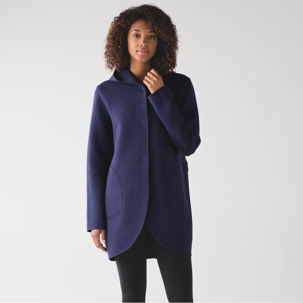 Lululemon Women's City Bound Reversible Wrap Jacket Heathered Dark Blue Small